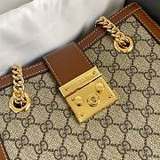 Okify Gucci Padlock Small GG Supreme Canvas With Brown Leather - 6