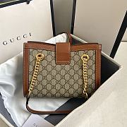 Okify Gucci Padlock Small GG Supreme Canvas With Brown Leather - 2