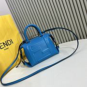 Okify Fendi FF Cube Blue Nappa Leather Mini Bag - 1