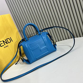 Okify Fendi FF Cube Blue Nappa Leather Mini Bag