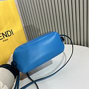 Okify Fendi FF Cube Blue Nappa Leather Mini Bag - 5