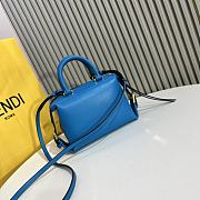 Okify Fendi FF Cube Blue Nappa Leather Mini Bag - 2