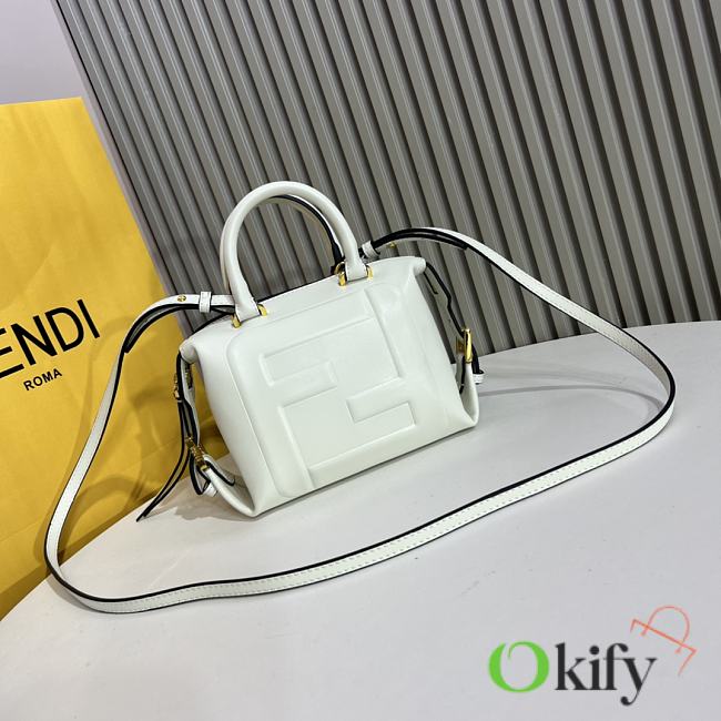 Okify Fendi FF Cube White Nappa Leather Mini Bag - 1