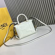 Okify Fendi FF Cube White Nappa Leather Mini Bag - 1