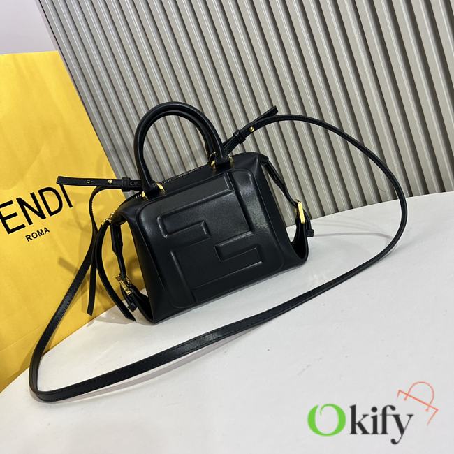 Okify Fendi FF Cube Black Nappa Leather Mini Bag - 1