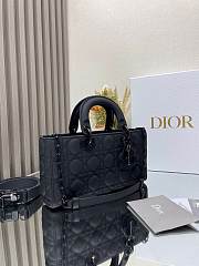 Okify Dior Medium Lady D-Joy Bag Ultramatte Black Cannage Calfskin - 6
