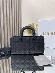 Okify Dior Medium Lady D-Joy Bag Ultramatte Black Cannage Calfskin - 2