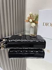 Okify Dior Medium Lady D-Joy Bag Black Patent Cannage Calfskin - 5
