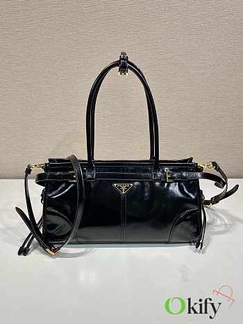 Okify Prada Medium Leather Handbag Black Leather