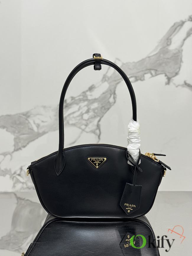 Okify Prada Small Leather Handbag Black 1BA427 - 1