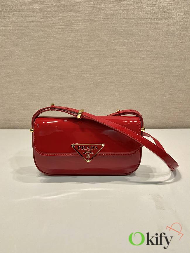 Okify Prada Patent Leather Shoulder Bag Red - 1