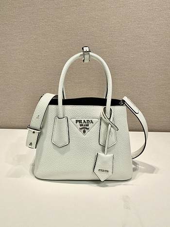 Okify Prada Double Leather Mini Bag White 1BG443