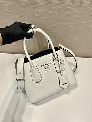 Okify Prada Double Leather Mini Bag White 1BG443 - 2
