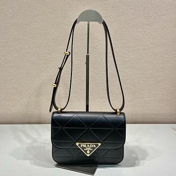 Okify Prada Small Triangle Quilted Shoulder Bag Black Leather