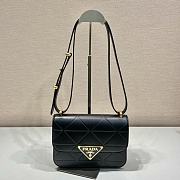 Okify Prada Small Triangle Quilted Shoulder Bag Black Leather - 2