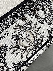Okify Dior Medium Book Tote White and Black Toile de Jouy Soleil Embroidery - 2