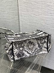 Okify Dior Medium Book Tote White and Black Toile de Jouy Soleil Embroidery - 3