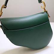 Okify Dior Saddle Bag with Strap Pine Green Grained Calfskin - 6