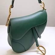 Okify Dior Saddle Bag with Strap Pine Green Grained Calfskin - 3