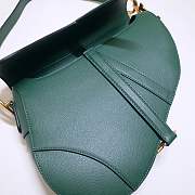Okify Dior Saddle Bag with Strap Pine Green Grained Calfskin - 2