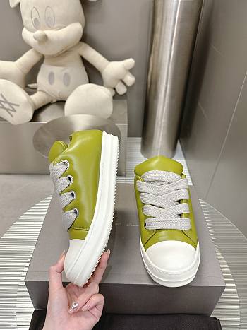 Okify Rick Owens Yellow Jumbo Lace Padded Low Sneakers