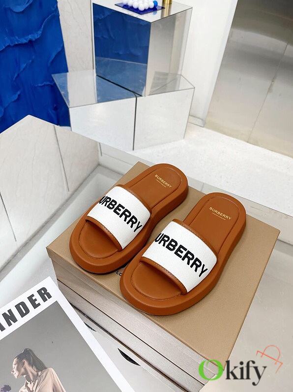 Okify Burberry Signature Typography Logo Slides Brown - 1