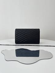 Okify YSL Classic Cassandre Chain Wallet In Grain De Poudre Leather Black Color Black Hardware - 5
