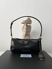 Okify Prada Re-Edition 2002 Small Leather Shoulder Bag Black 1BC201 - 1
