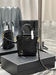 Okify YSL Mini Toy Shopping In Crocodile-Embossed Leather Black - 5