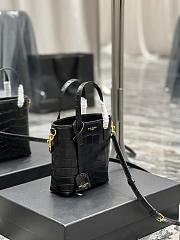 Okify YSL Mini Toy Shopping In Crocodile-Embossed Leather Black - 3