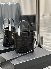 Okify YSL Mini Toy Shopping In Crocodile-Embossed Leather Black - 2