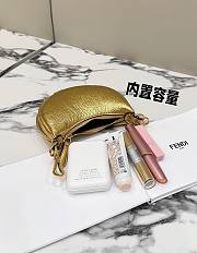 Okify Fendigraphy Mini Gold Leather Bag - 2