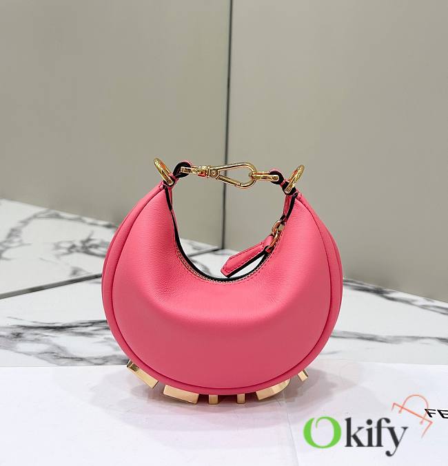 Okify Fendigraphy Mini Pink Leather Bag - 1