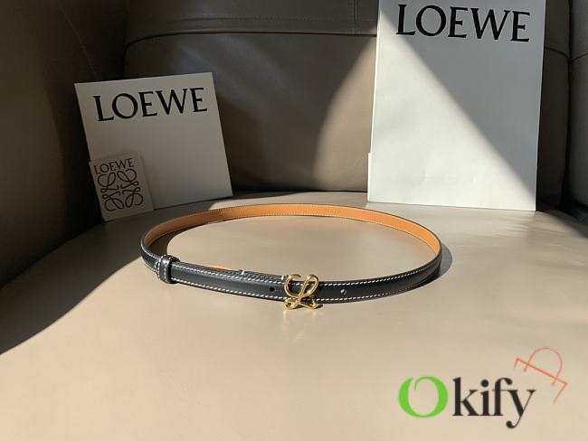 Okify Lowe Belt In Smooth Calfskin 15mm Gold Black - 1