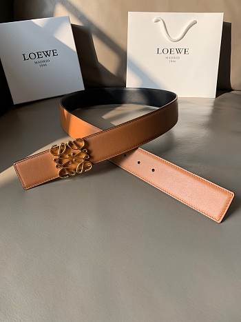 Okify Lowe 4cm Reversible Leather Belt Black/ Brown