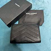 Okify YSL Cassandre Matelassé Small Envelope Wallet In Grain De Poudre Embossed Leather Black/ Gold - 4
