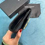 Okify YSL Cassandre Matelassé Small Envelope Wallet In Grain De Poudre Embossed Leather Black/ Gold - 2