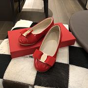 Okify Ferragamo Vara Red Patent Kid's Shoes - 3