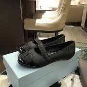 Okify Prada Flat Shoes Black Patent Kid's Shoes - 3