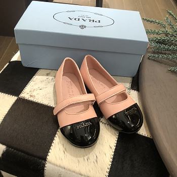 Okify Prada Flat Shoes Pink Patent Kid's Shoes