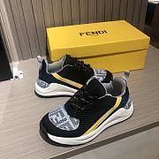 Okify Fendi Junior Sneakers Sneaker With Mesh And Multicolour Logo Navy Blue - 4