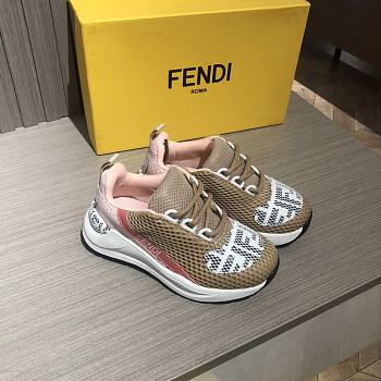 Okify Fendi Junior Sneakers Sneaker With Mesh And Multicolour Logo Beige