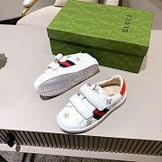 Okify Gucci Kid's Bee Star Print Sneakers White - 6