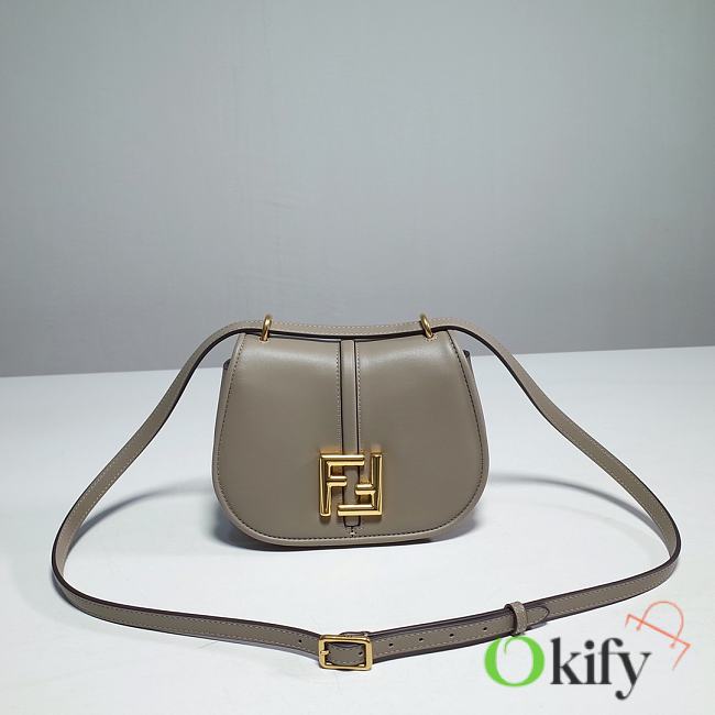 Okify Fendi C’mon Mini Gray Smooth And Full-Grain Leather Bag 21cm  - 1