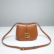 Okify Fendi C’mon Mini Brown Leather Bag 21cm - 1