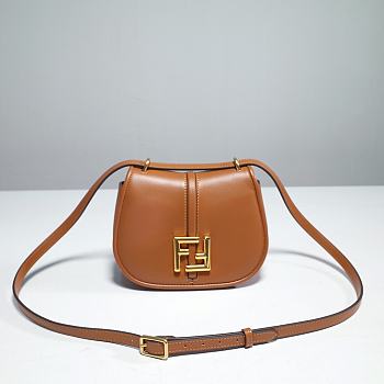 Okify Fendi C’mon Mini Brown Leather Bag 21cm