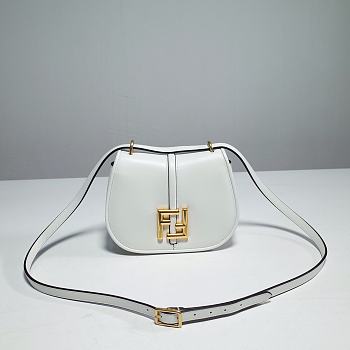 Okify Fendi C’mon Mini White Leather Bag 21cm