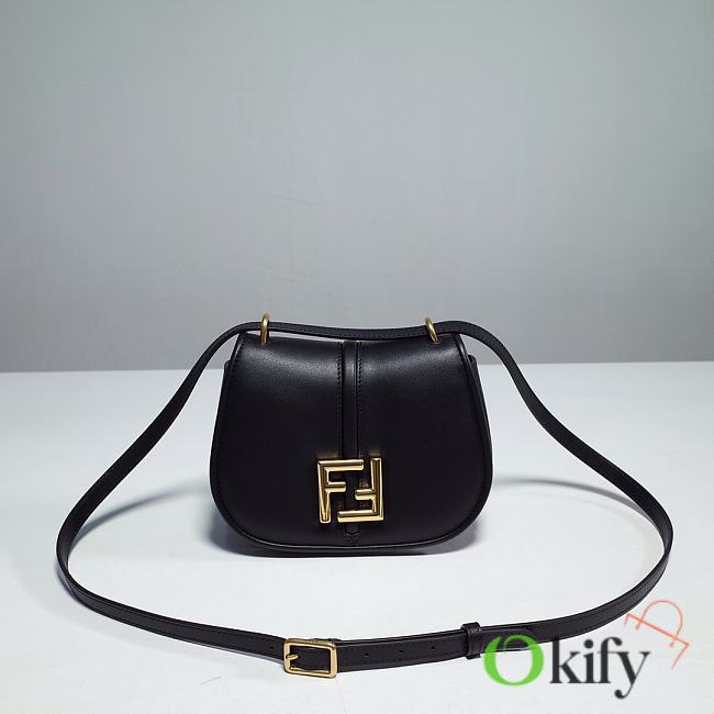 Okify Fendi C’mon Mini Black Leather Bag 21cm - 1