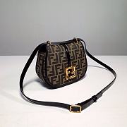 Okify Fendi C’mon Mini Brown FF Jacquard Fabric And Leather Bag 21cm - 6