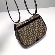 Okify Fendi C’mon Mini Brown FF Jacquard Fabric And Leather Bag 21cm - 3